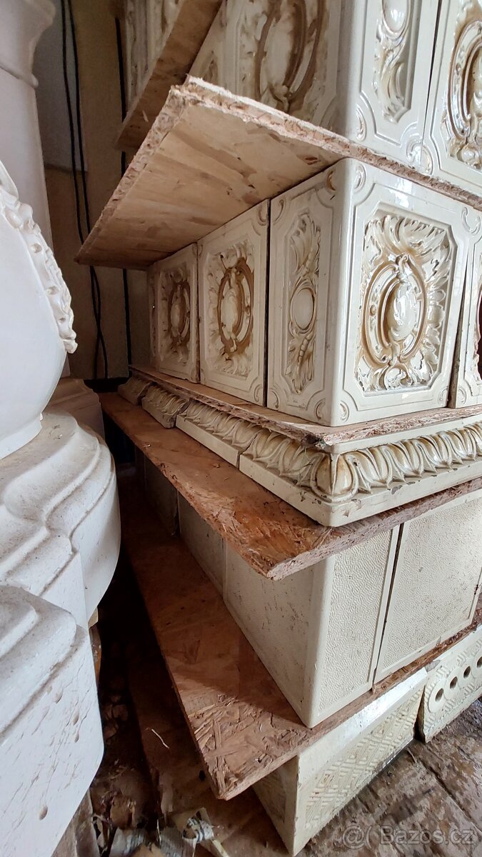 Kachlová kamna , starozitná - 10