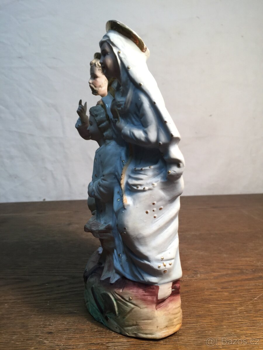 Žacléř Svatá trojice porcelánová soška Marie Ježíš Josef - 10