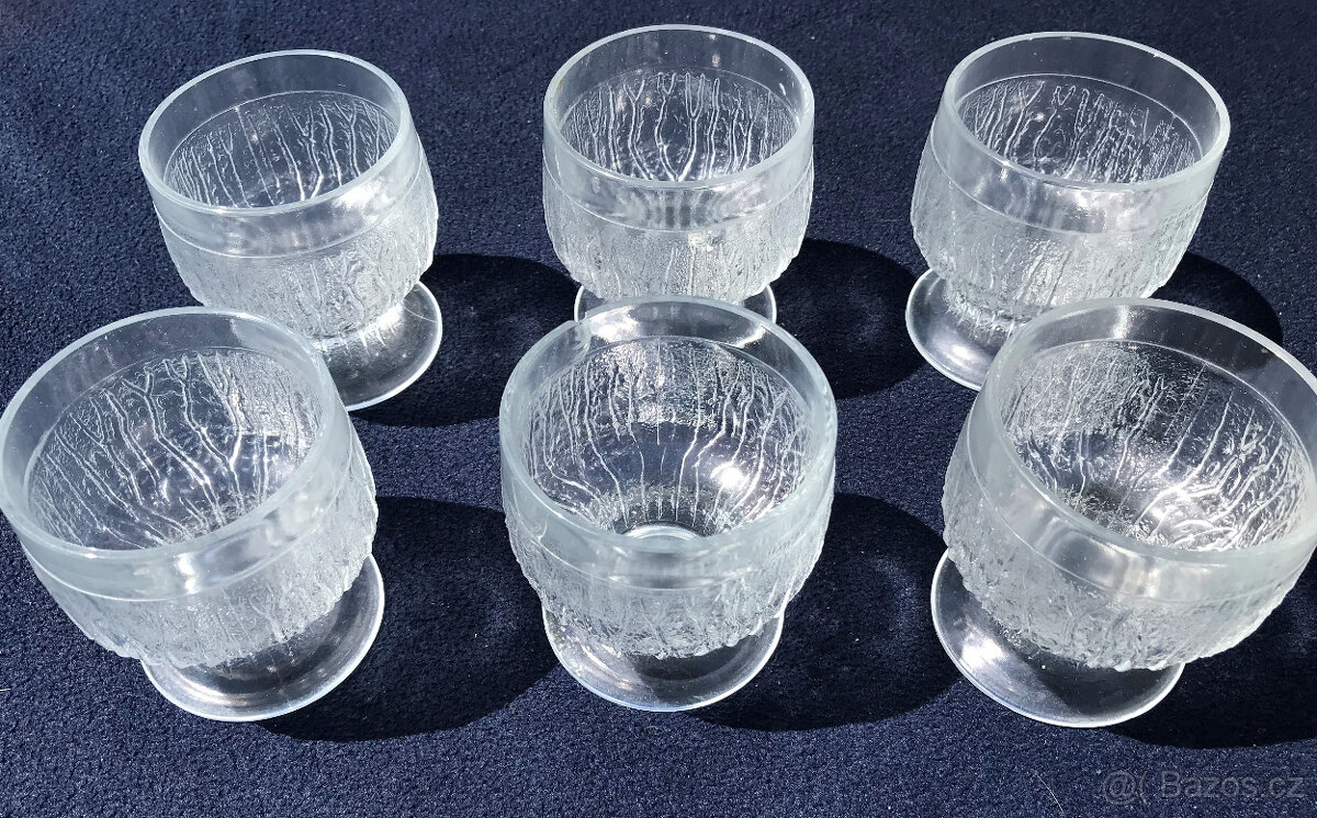 6x Pohár Sklenice na zmrzlinu kompot RETRO - 10