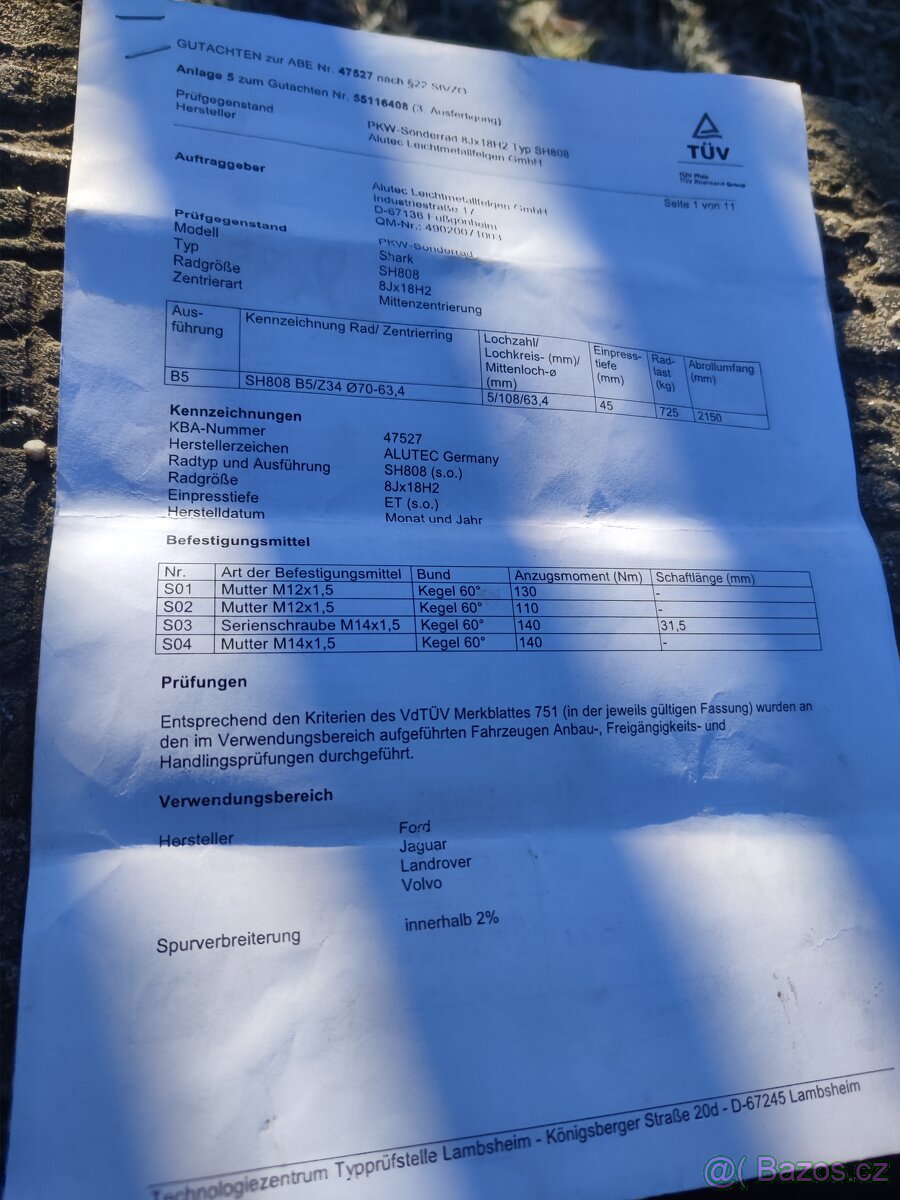 Alu kola 5x108 R18 235/45 - 10