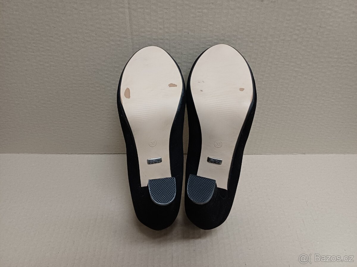 Černé semišové lodičky vel.38 - 10