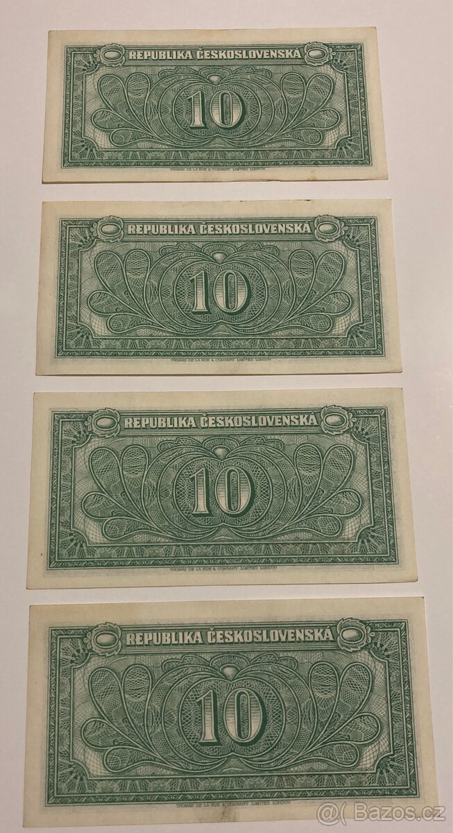 Bankovky 10 kčs bez data ( 1945 ) - 10