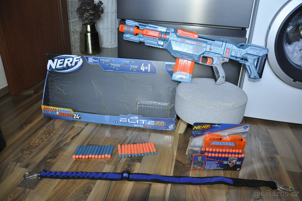 Nerf Elite 2.0 Echo CS-10 blaster + Nerf ramení popruh, šipk - 10