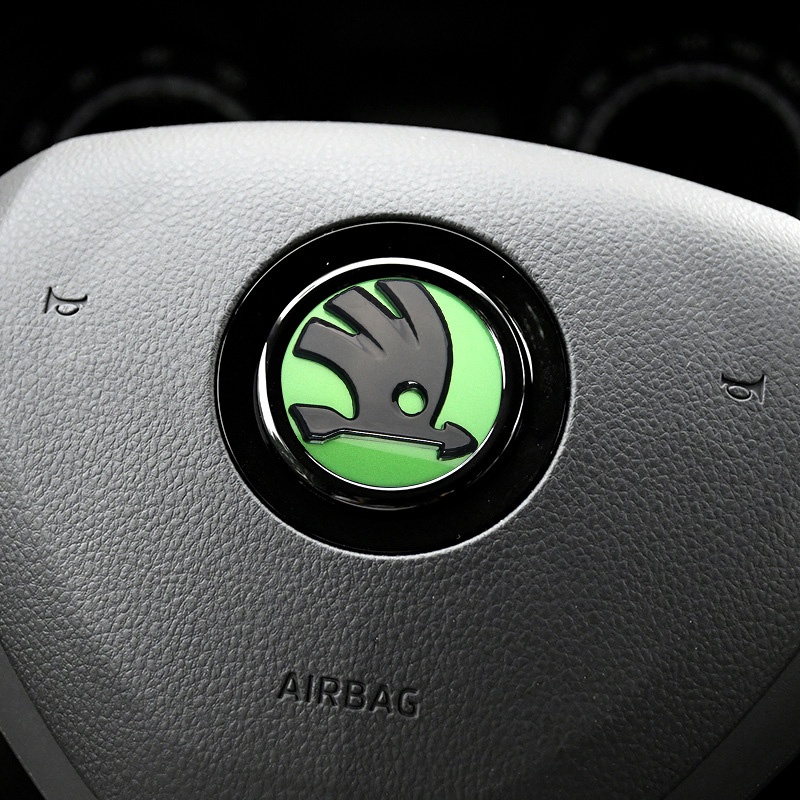 ŠKODA LOGO do volantu 43mm CHROM / 46mm FAREBNE. - 10