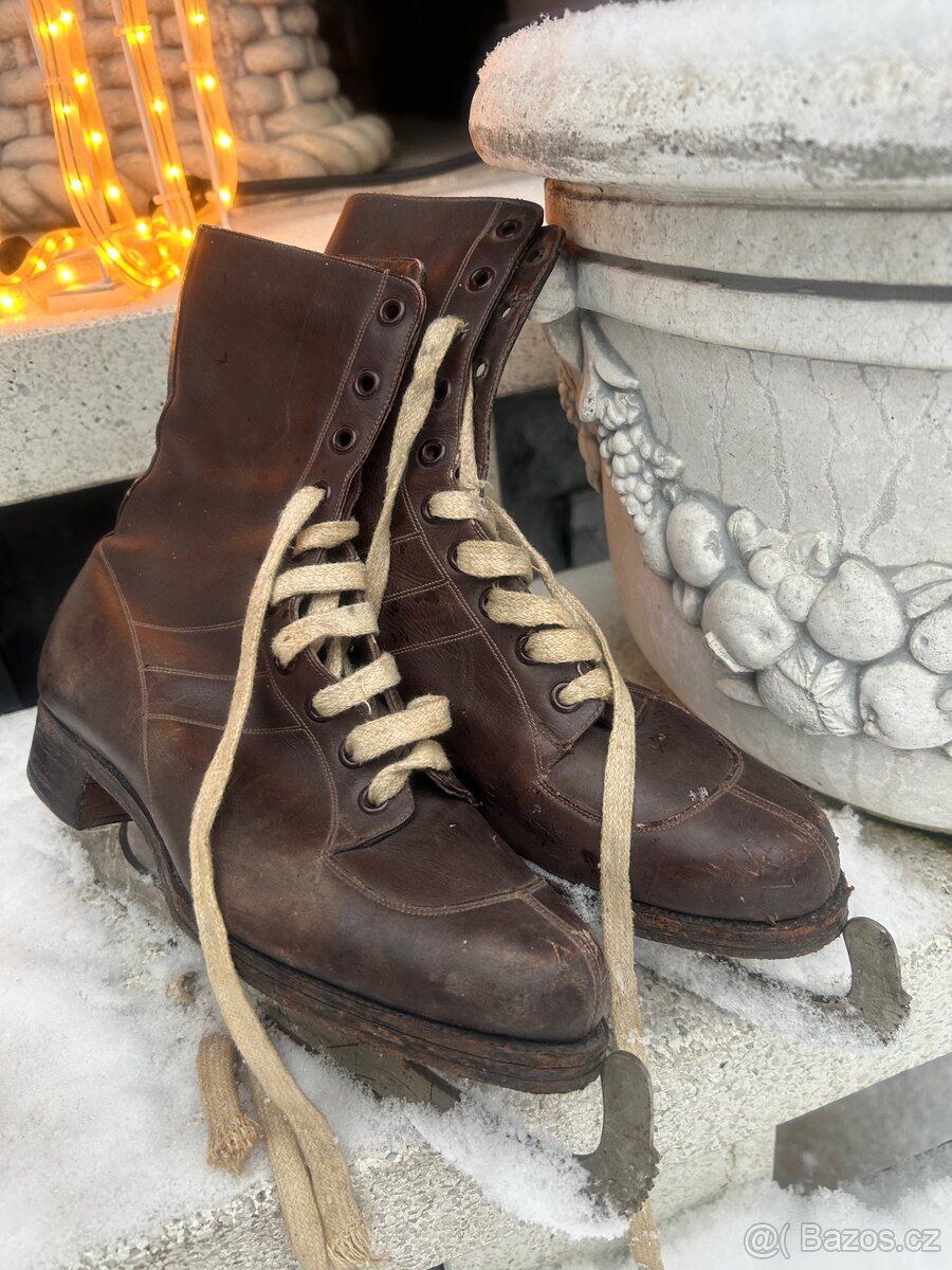 Historické brusle Alpina s čepelemi Sheffield, - 10