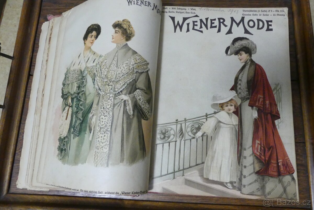 Wiener mode, starožitný módní časopis, svázaný ročník 1903 - 10
