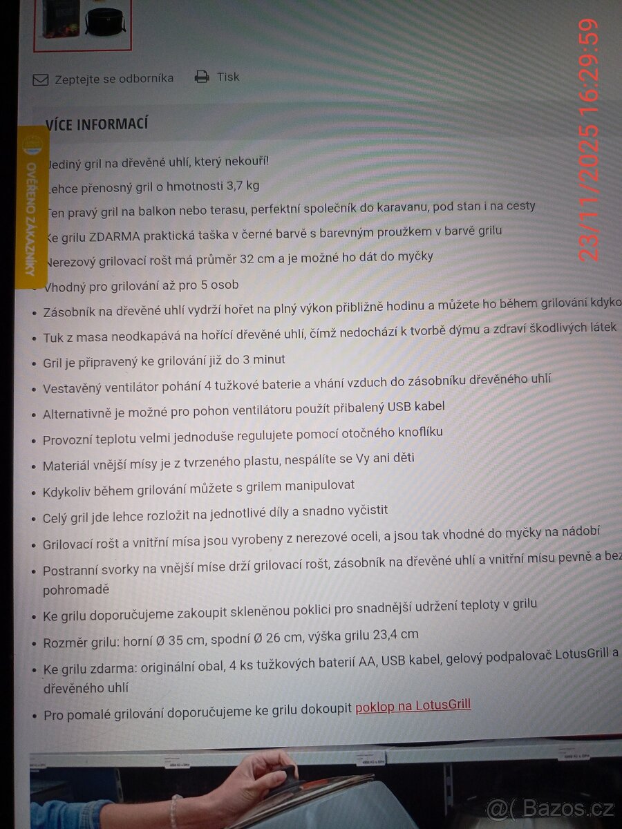 Gril (bez kouře) na dřevěné uhlí. - 10