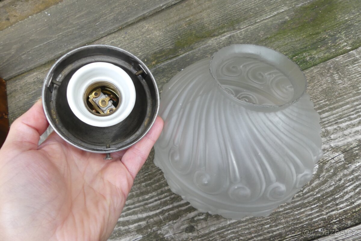 Starožitný secesní lustr, stropnice, lampa - 10