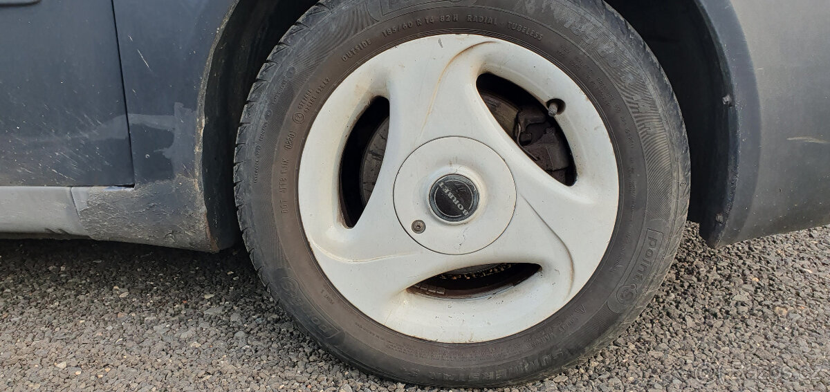 Alu Borbet R14, 6J, 4x100 + letní pneu 185/60 Point S - 10