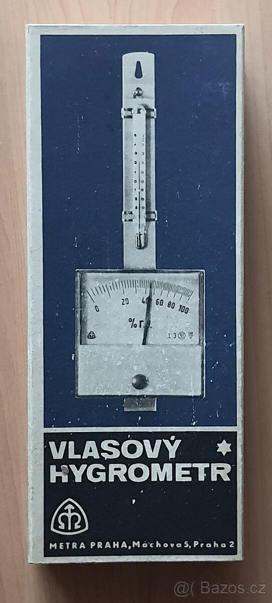 Vlasový hygrometr - analogový vlhkoměr historický - 10