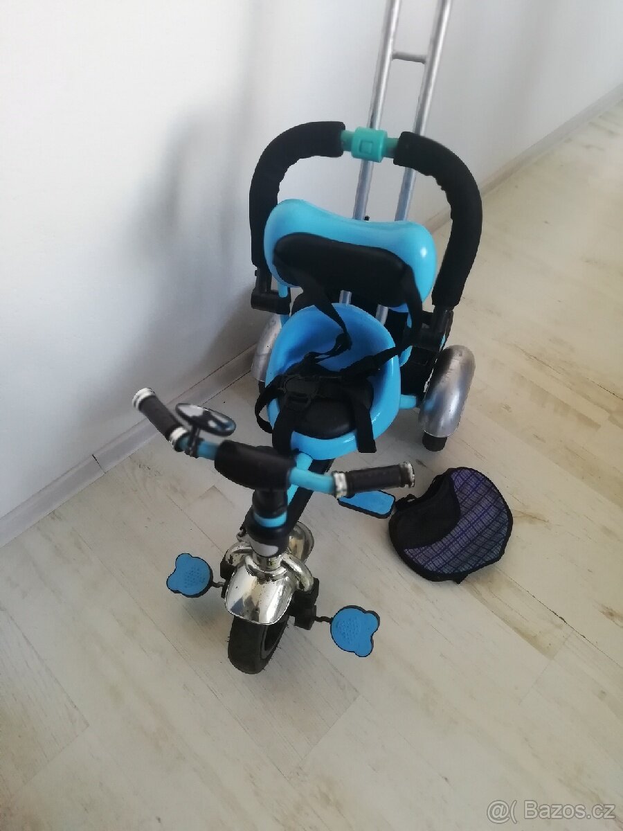 Tříkolka s madlem. Modrá. - 10