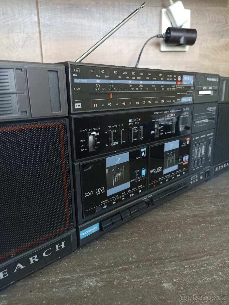Sběratelský retro magnetofon Thomson Research TM 7670 – rádi - 10