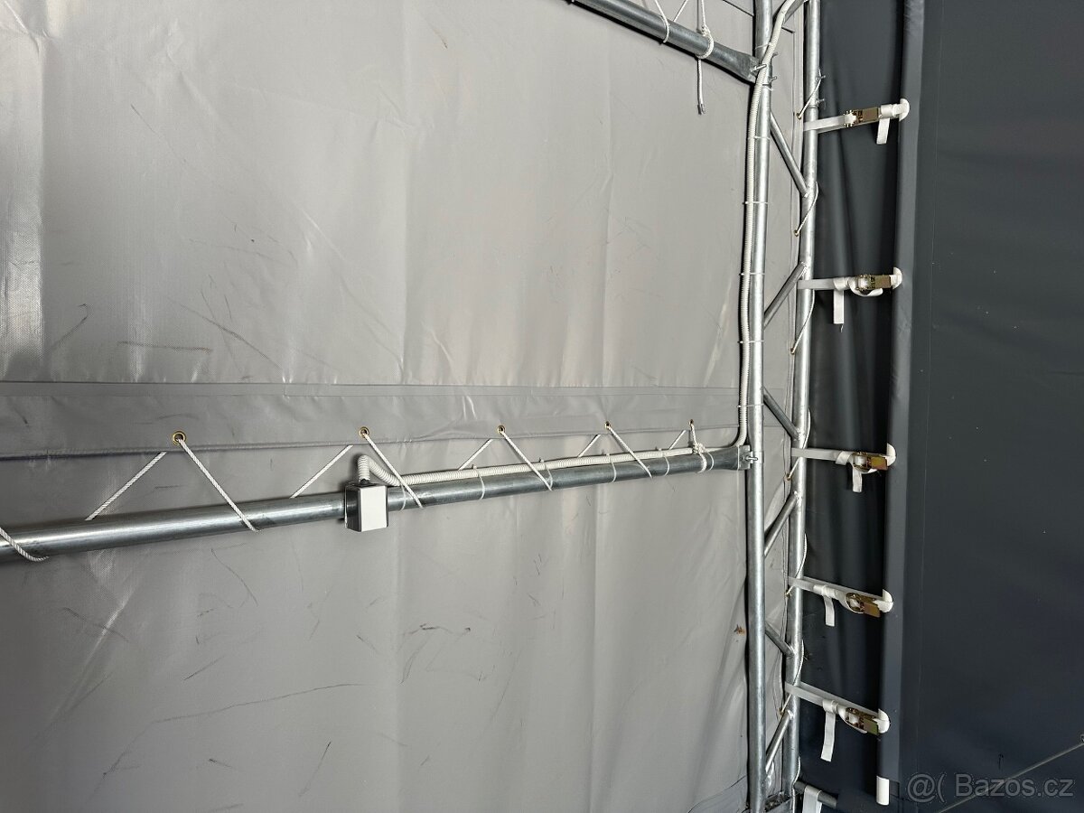 Plachtová hala 10x12,2x5,2 šedá/antracid. lem - 10