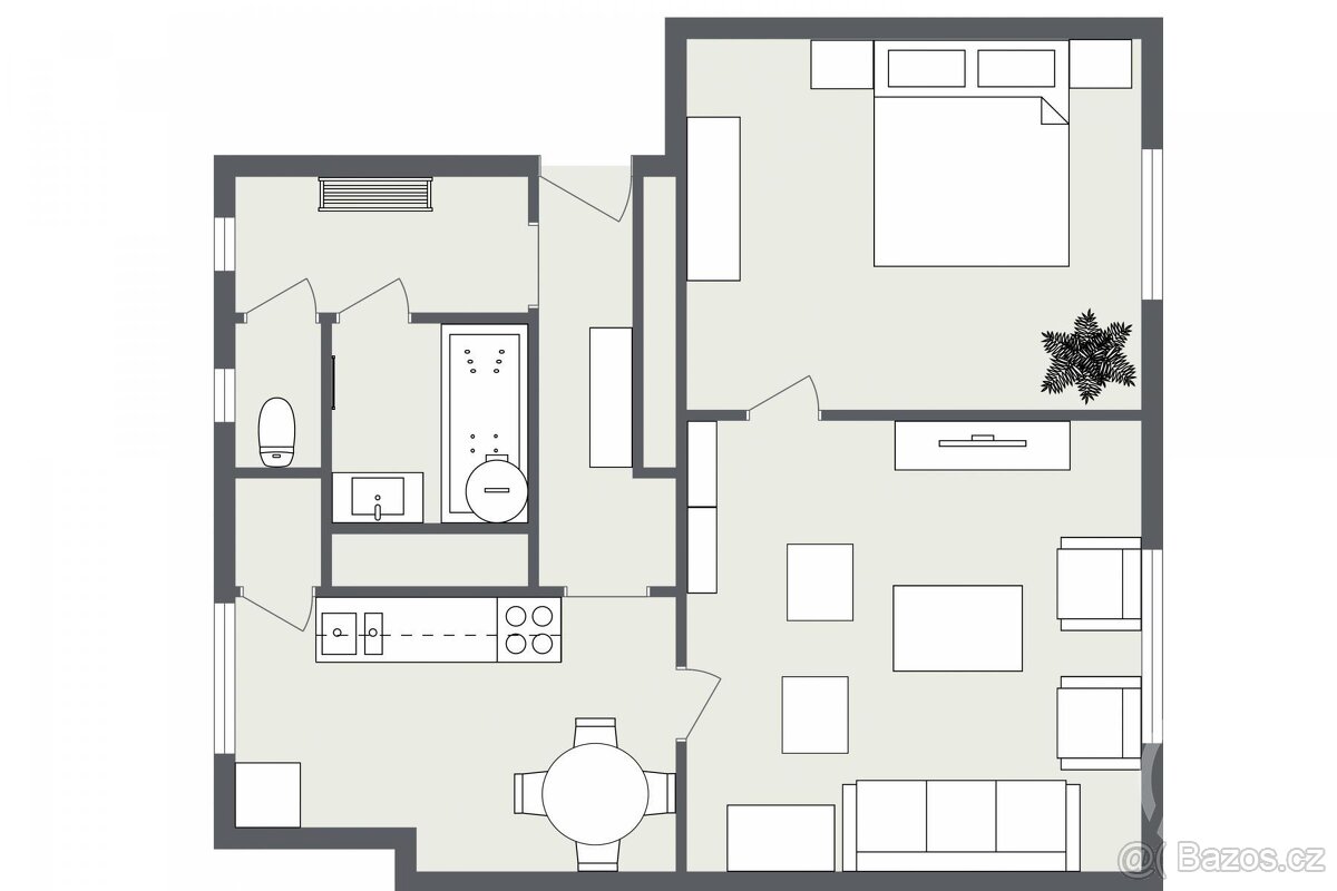 Pronájem nevybaveného bytu 2+1, ul. Heřmanická - 10