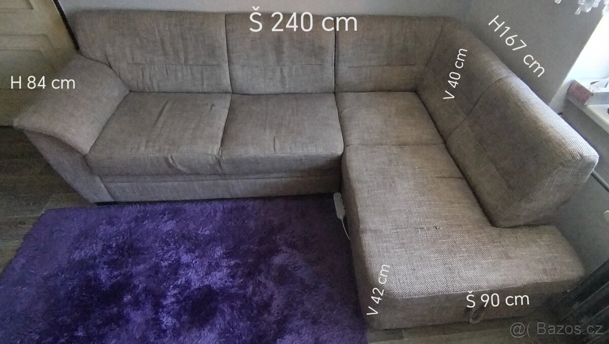 Prostorný rohový gauč do tvaru L - 10