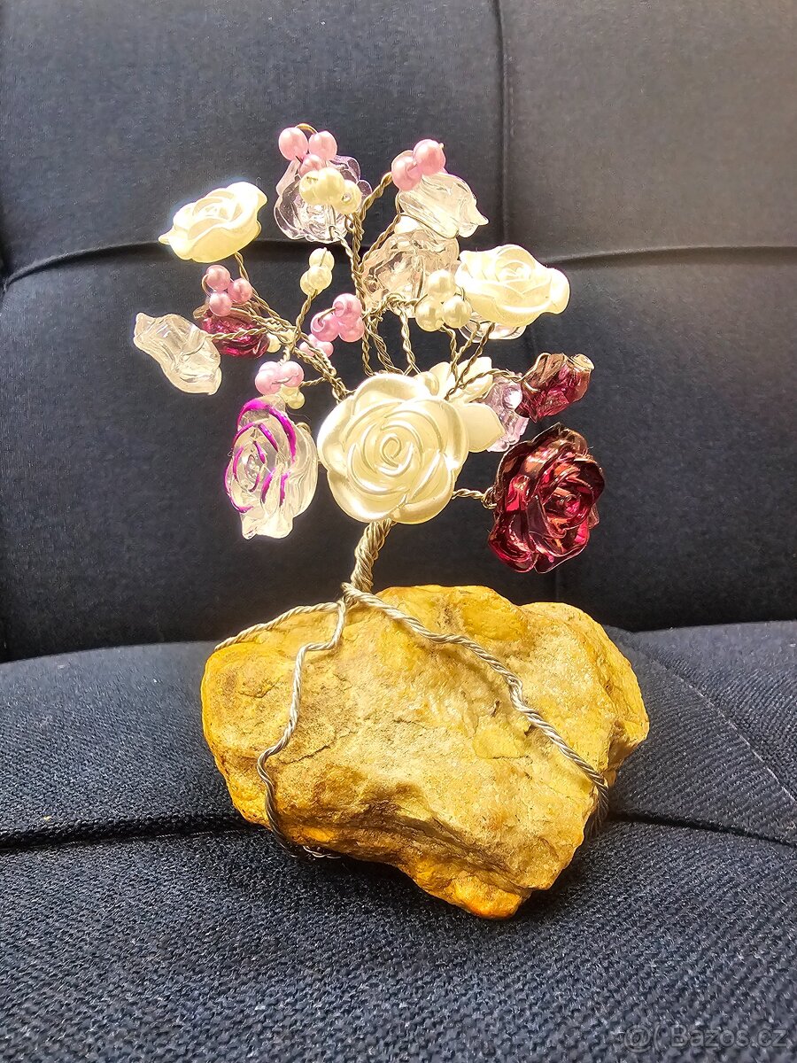 Strom života drátovaný na kameni - řemeslná ruční výroba - 10