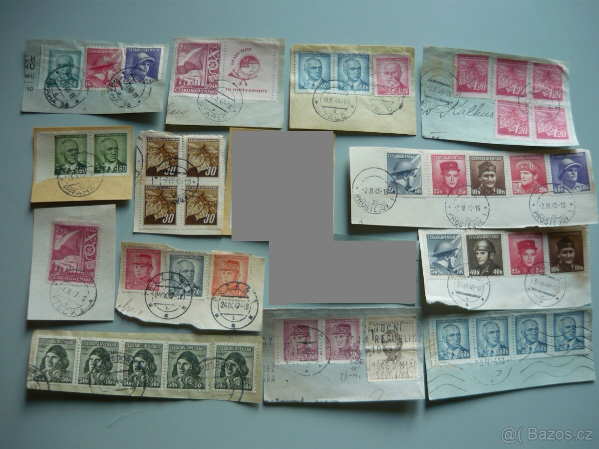 Známky poštovní květiny zvířata a čsr razítka - 10