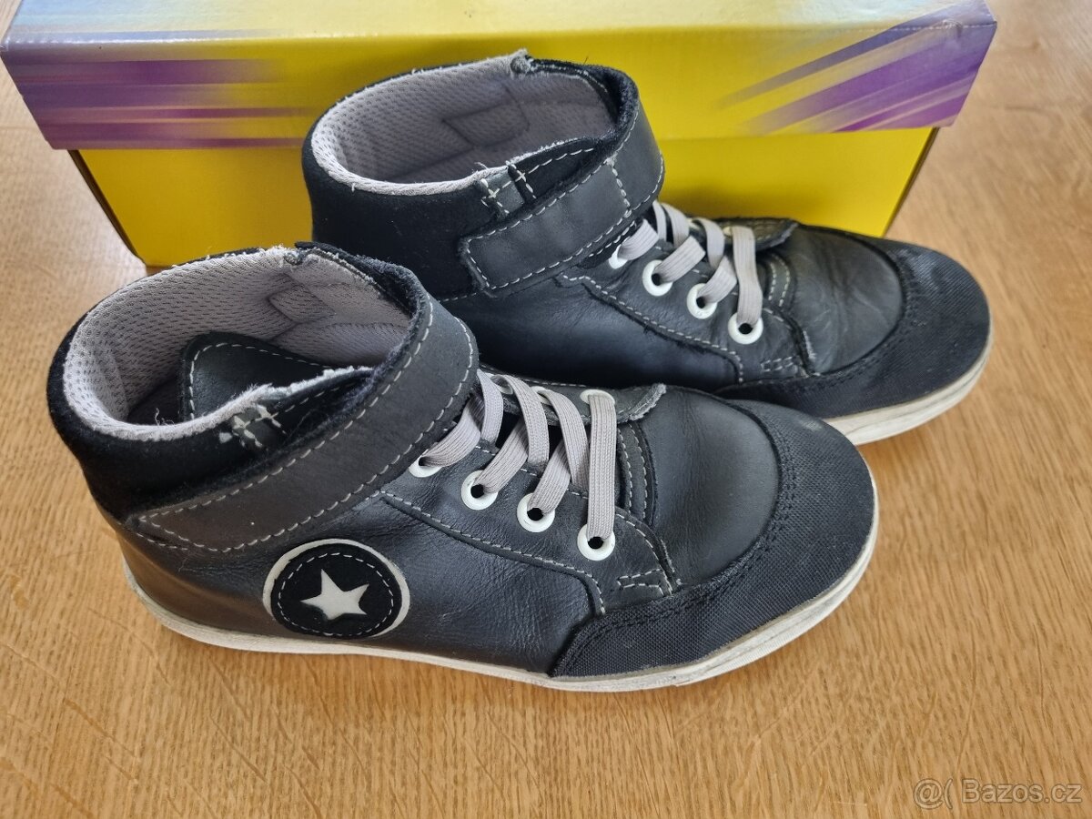 Barefoot boty Jonap 028 M černé celoroční kotníkové s hvězdo - 10