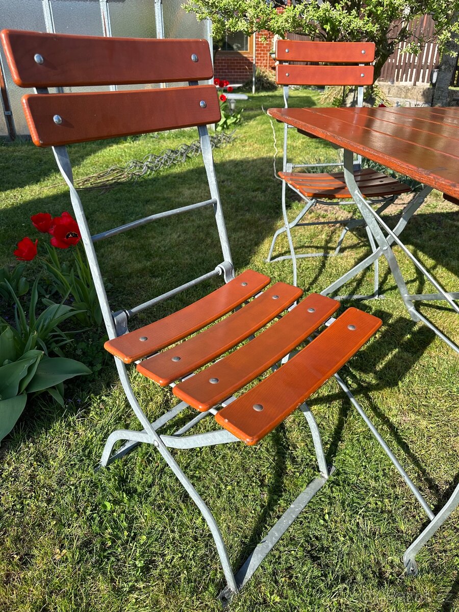 Pivní židle a stoly, PROFI kvalita 24ks židlí, 5ks stůl - 10