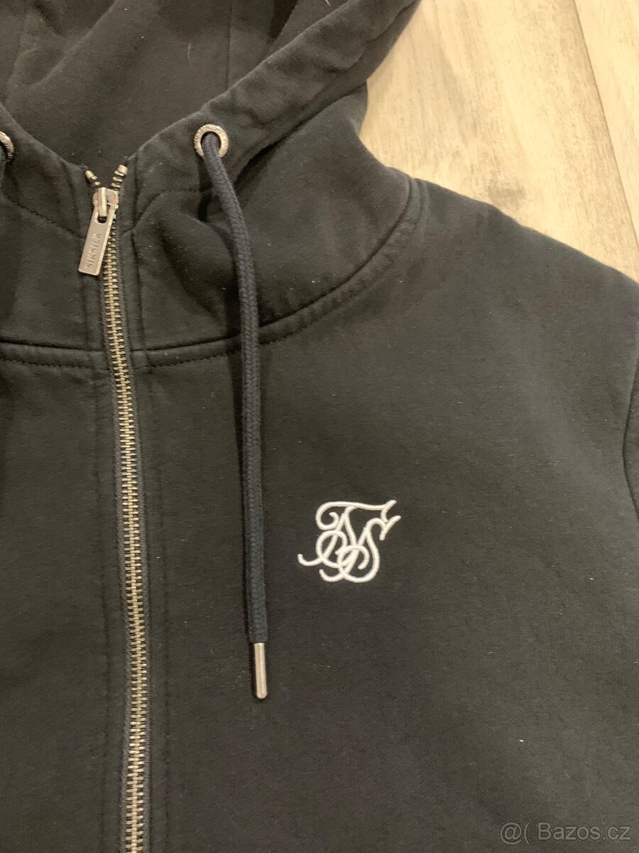 Pánská mikina SikSilk, černá, zip, vel.L - 10