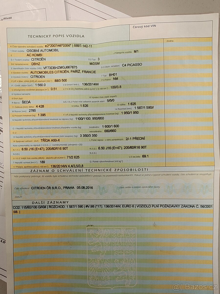 C4 picasso 1.6 BlueHdi 88kw, r.v. 08.2016. - 10