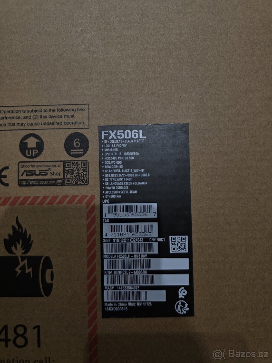 Herní notebook Asus Tuf Gaming - 10