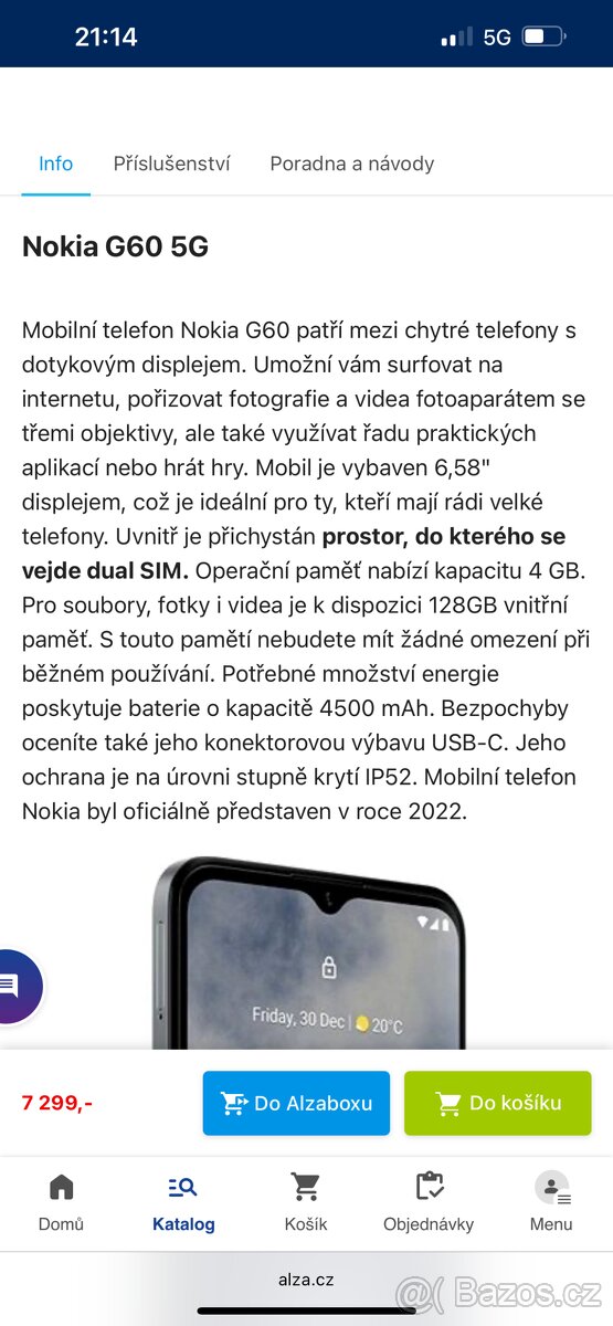 Nokia G60 5G černá 128GB TOP stav - 10