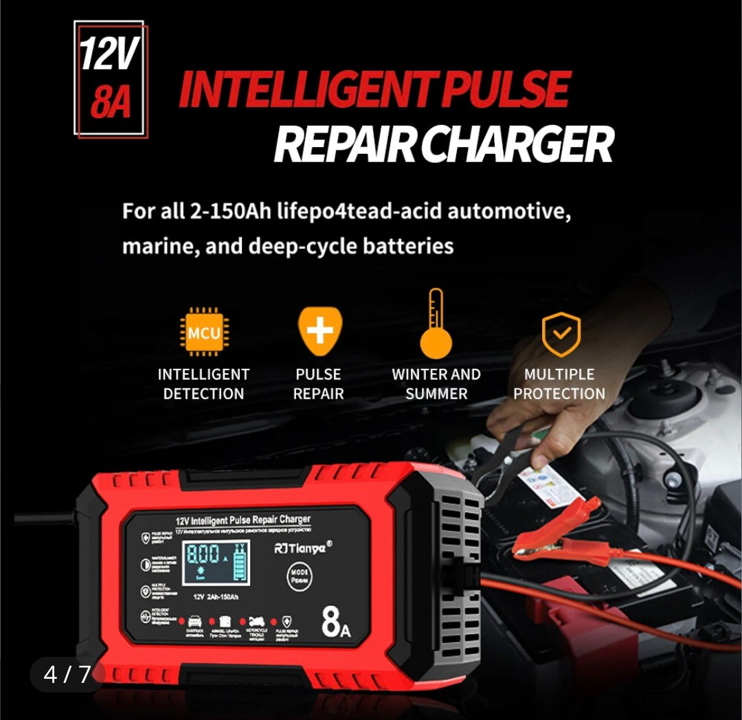 Inteligentní impulzní autonabíječka 12V, 8A, nová. - 10