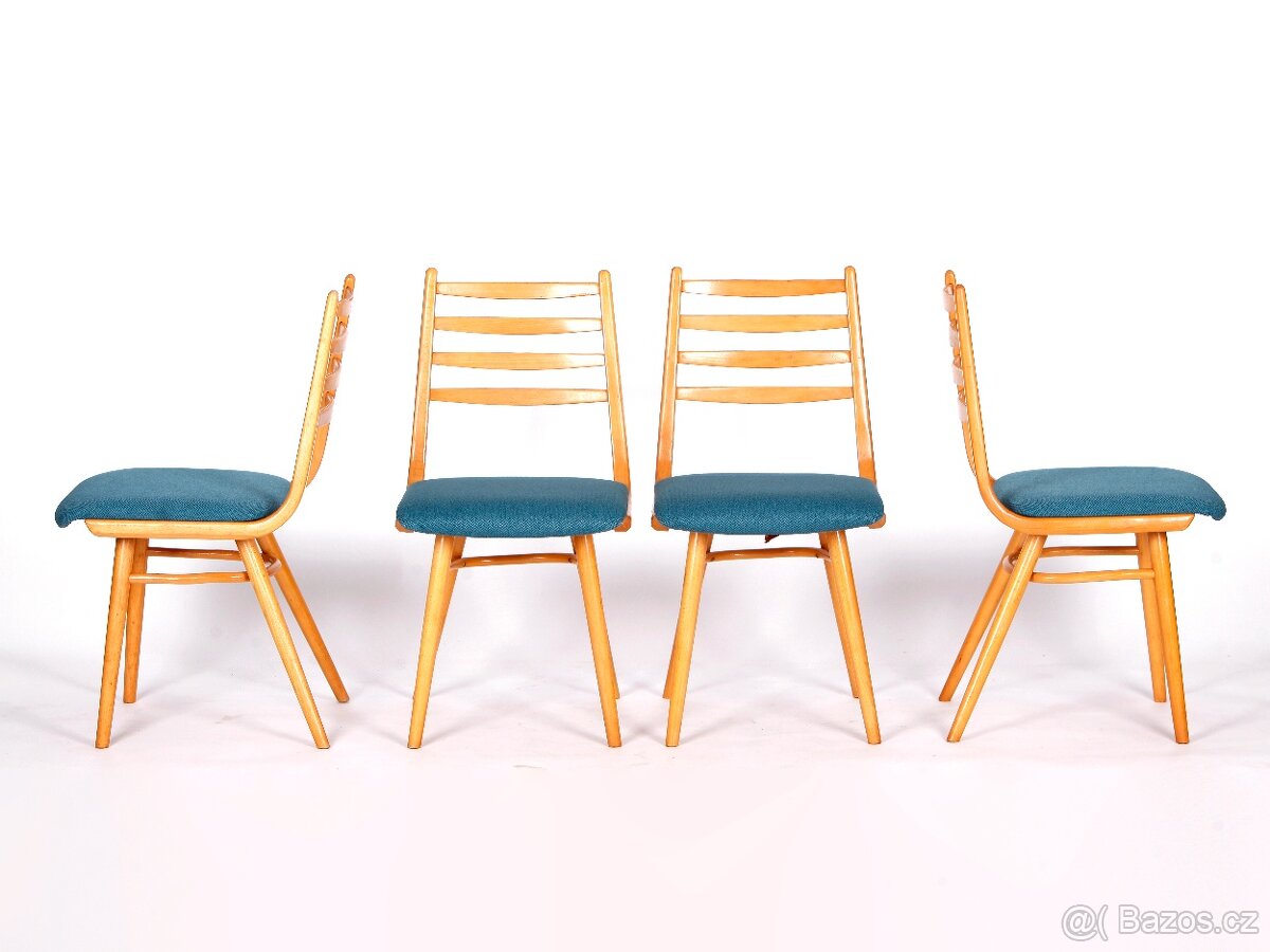 Designové jídelní retro židle TON, 4 kusy. - 10