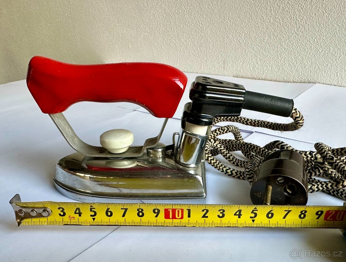 Stará cestovní žehlička Německo KRÁSNÝ STAV s ORIGINAL dokum - 10