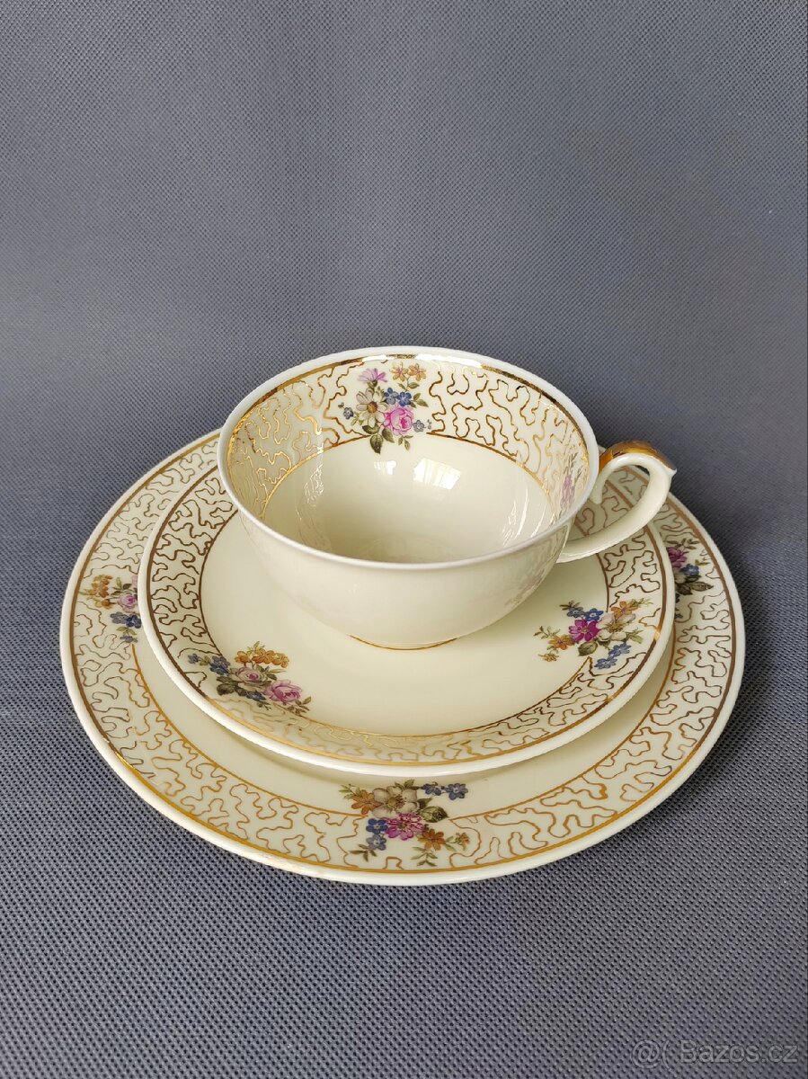 Krásná porcelánová čajová sada Weimar Porzellan (1948-1953) - 10