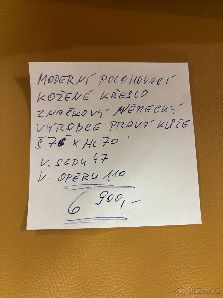 relaxační křeslo pravá kůže německé výroby - 10