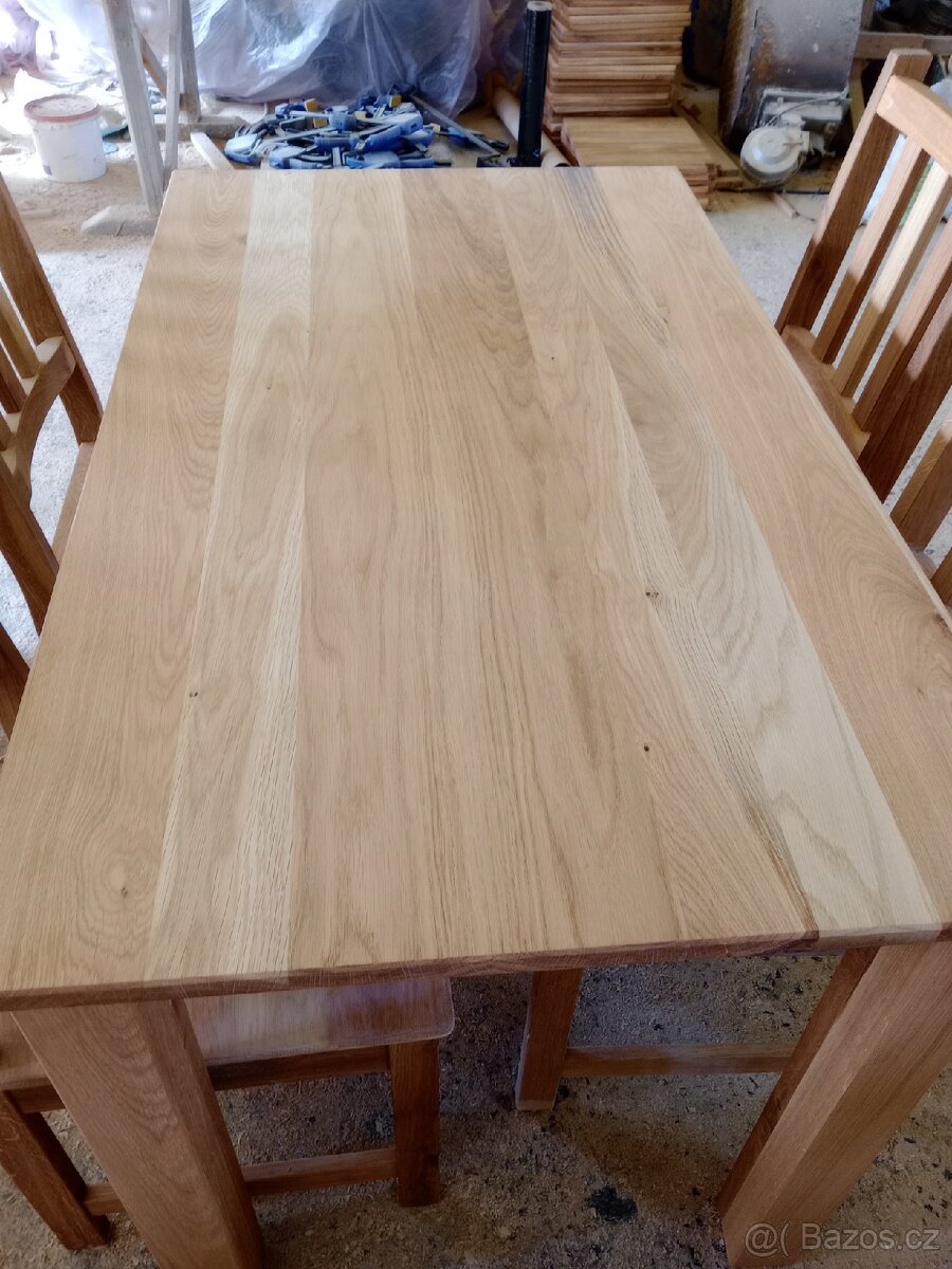 Jídelní stůl a židle masiv dub set - 10