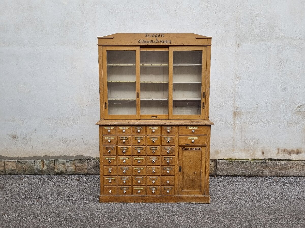 KRÁSNÝ STARÝ KUPECKÝ REGÁL V PŮVODNÍ PATINĚ-NĚMECKÝ REGÁL - 10