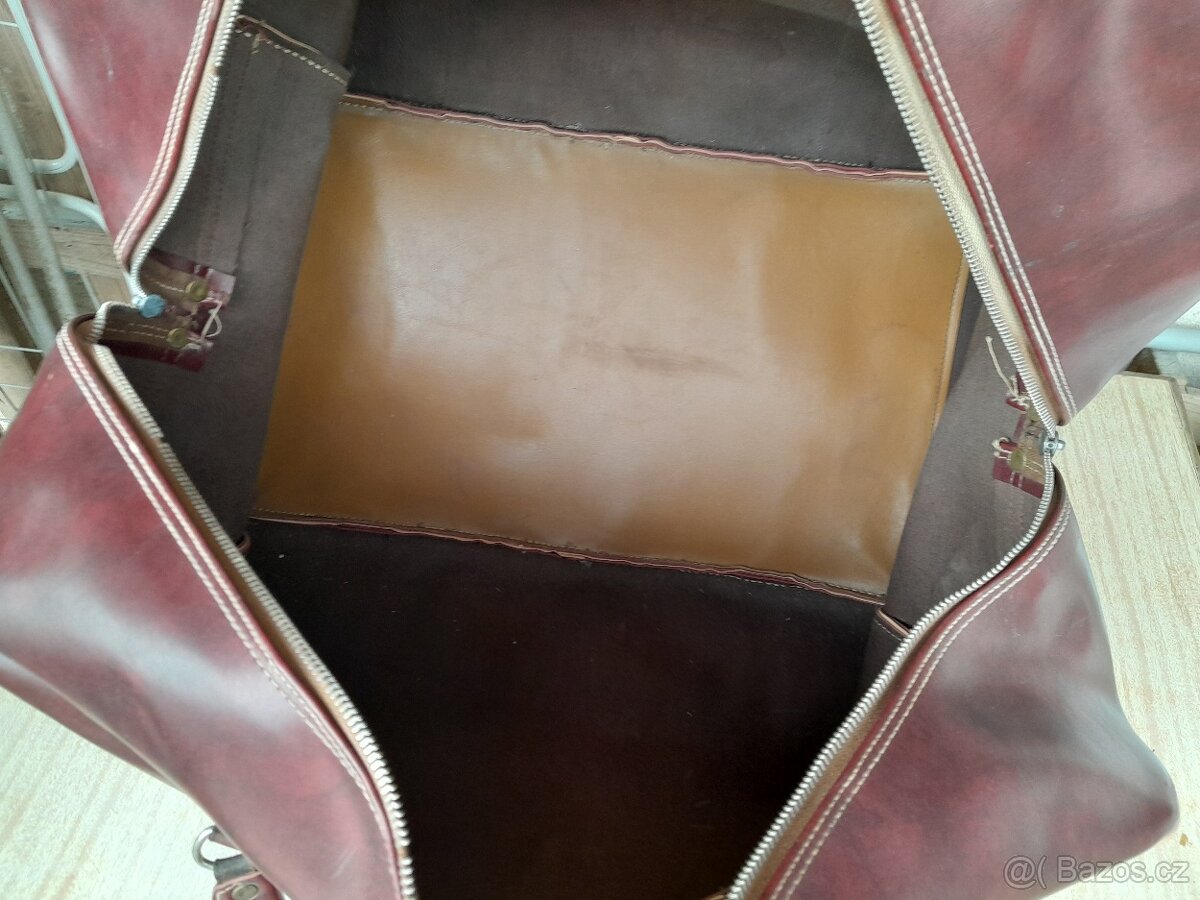 KOŽENÁ CESTOVNÍ ZAVAZADLA retro 70.léta - 10