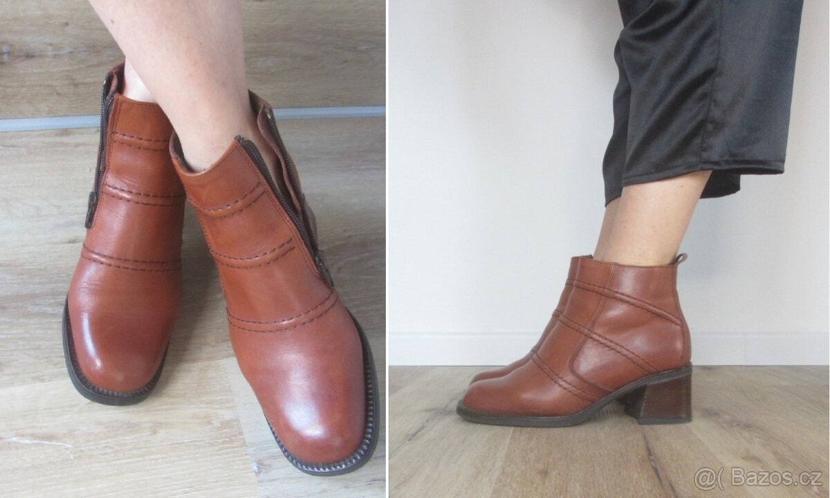Vintage kožené rezavohnědé boty - 10