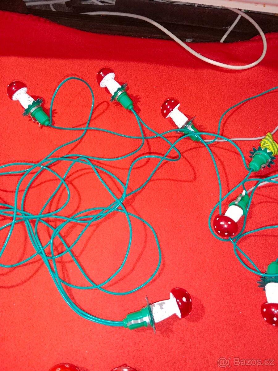 Retro vánoční světýlka + ozdoby - vše Mochomůrky - 10