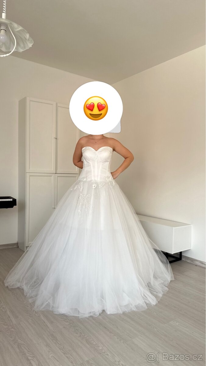 Č.008 Svatební šaty nové vel L-XL - 10