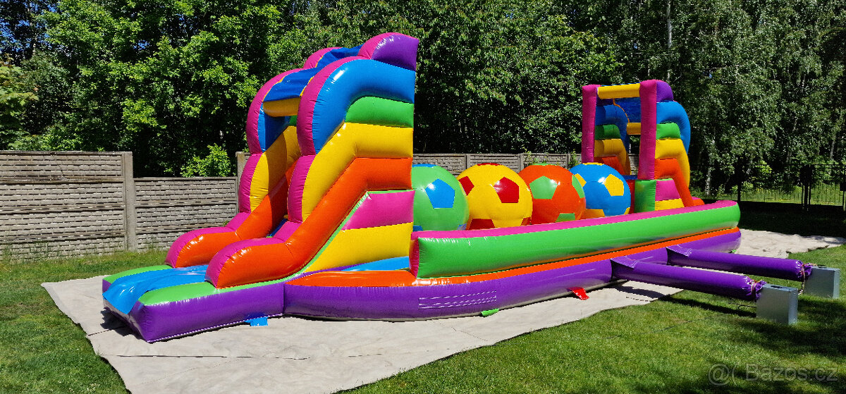 Nafukovací překážková dráha koule BigBallers Wipeout skákací - 10