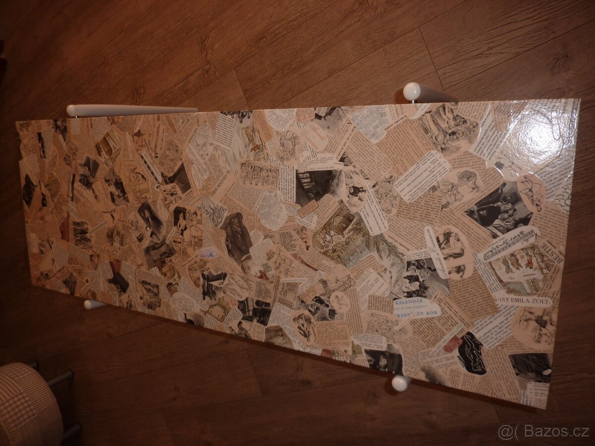 Retro "novinový" konferenční stolek po renovaci - 10