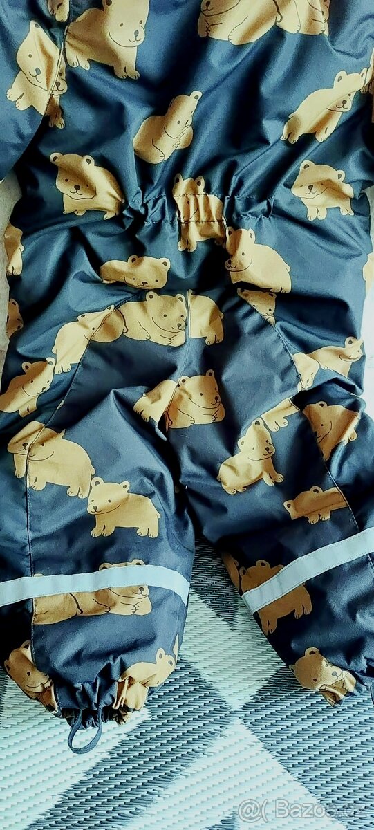 KRÁSNÁ ZIMNÍ NEPROMOKAVÁ KOMBINÉZA S MEDVÍDKAMA - 10