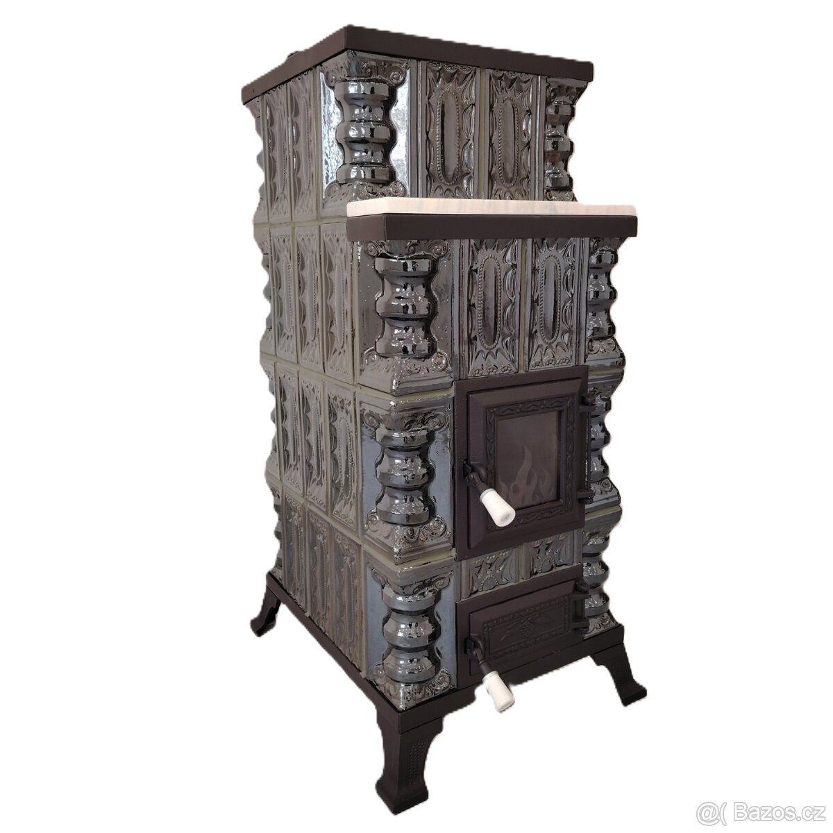 Kachlová kamna Mona s varnou deskou zelená - 10