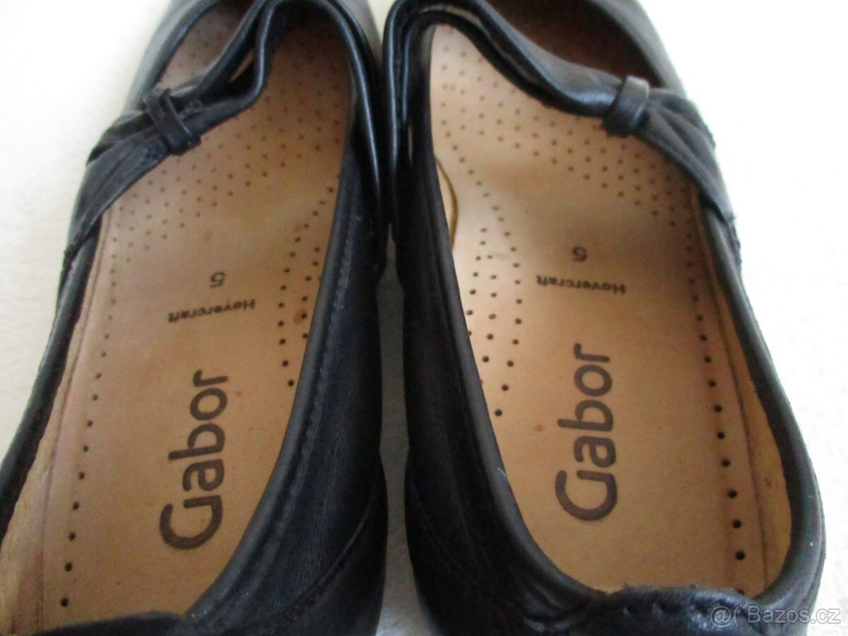 Dámské kožené polobotky Mary Jane černé Gabor 38 - 10