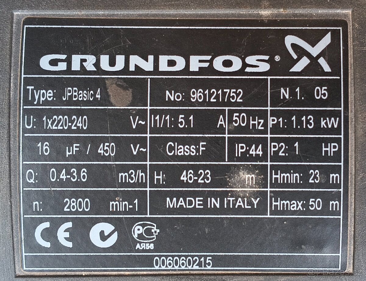 Prodám domácí vodárnu Grundfos JP Basic 4 - 10