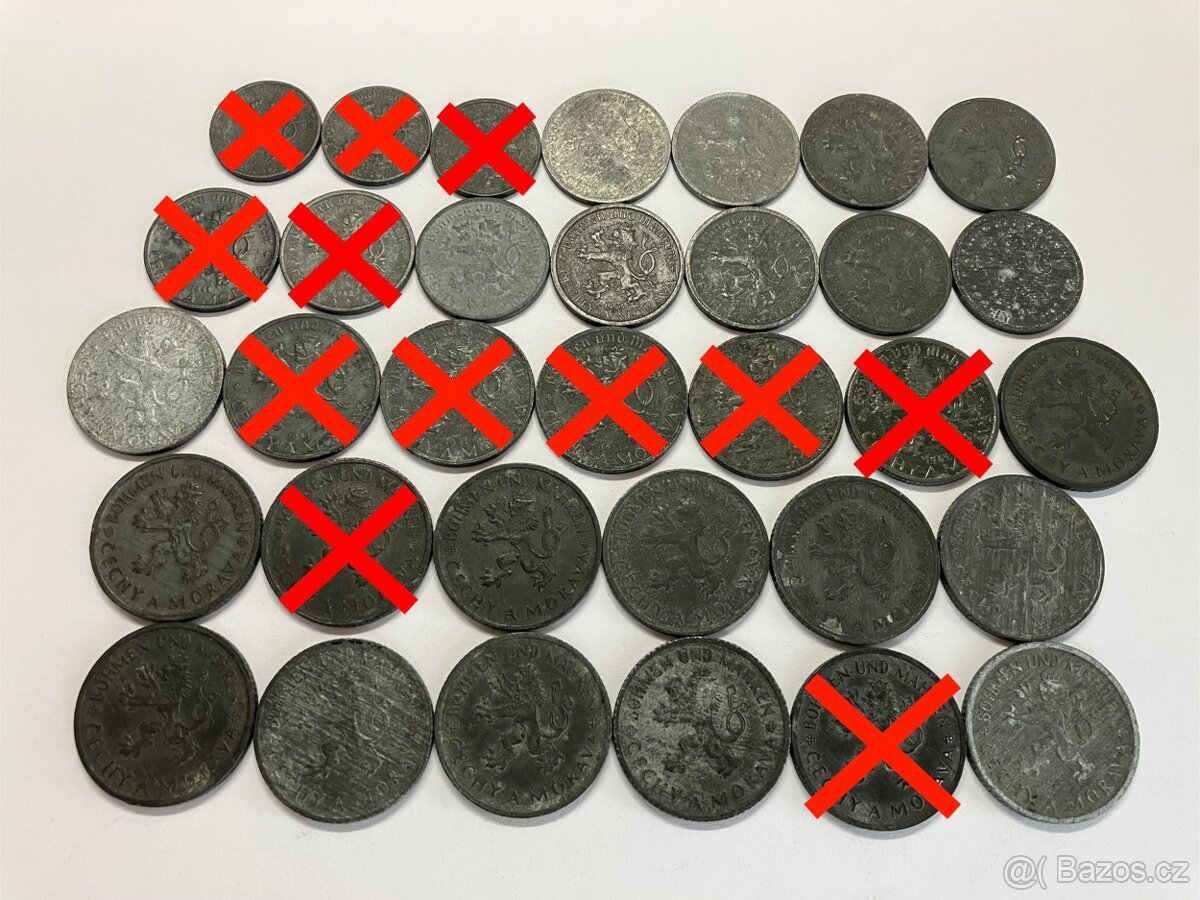 Slovenský Štát a Protektorát Čechy Morava obehové mince - 10