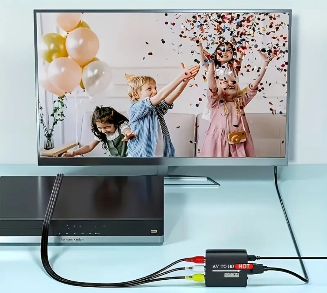 PS1,PS2,PS3,XBOX,N64,Wii,DVD,VHS převodník z AV do HDMI - 10