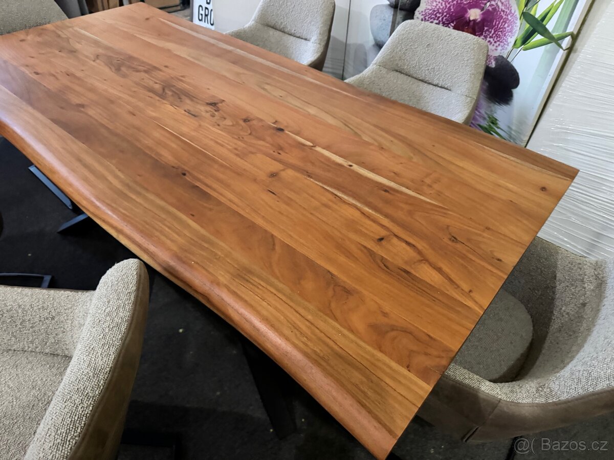 NOVÝ Luxusní jídelní set Masivní stůl se 6 křeslami - 10