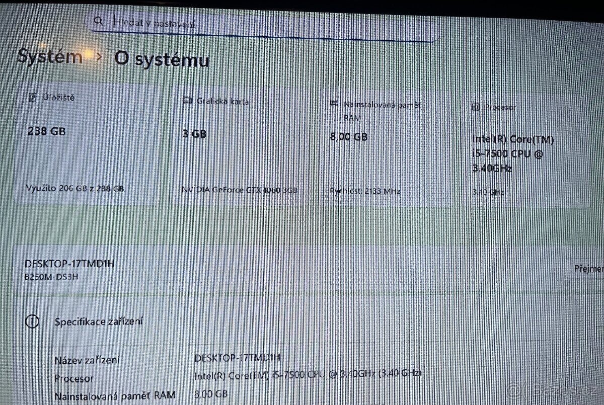 Prodej herního PC do Full HD – i5 / GTX 1060 / SSD - 10