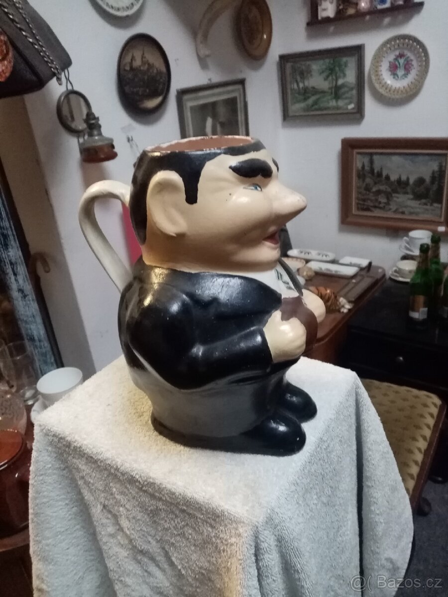 Starožitný keramický glazurovaný džbán - 10