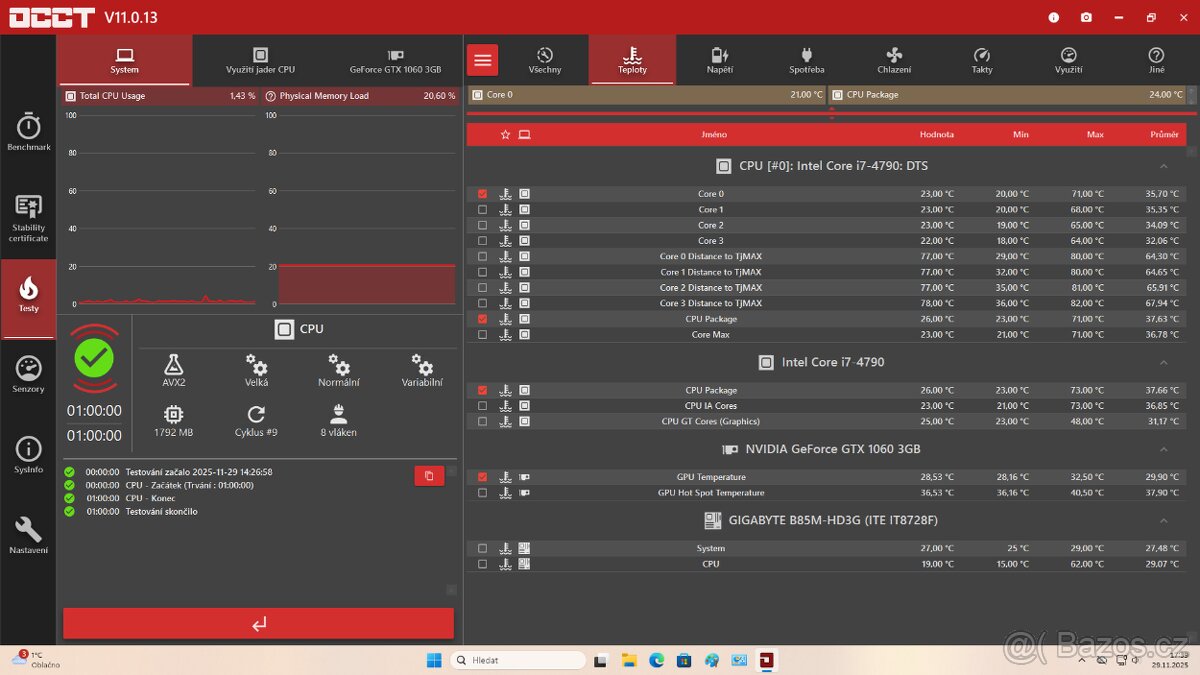 levné herní PC-i7 4790+GTX 1060+SSD - 10